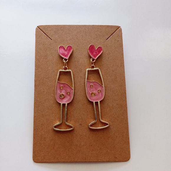 Fashion Jewelry Wine Dangle Earrings - Picture 2 of 4